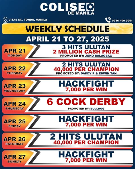 manila arena derby schedule today|Coliseo De Manila .